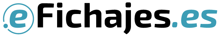Logotipo vertical de la plataforma efichajes.es